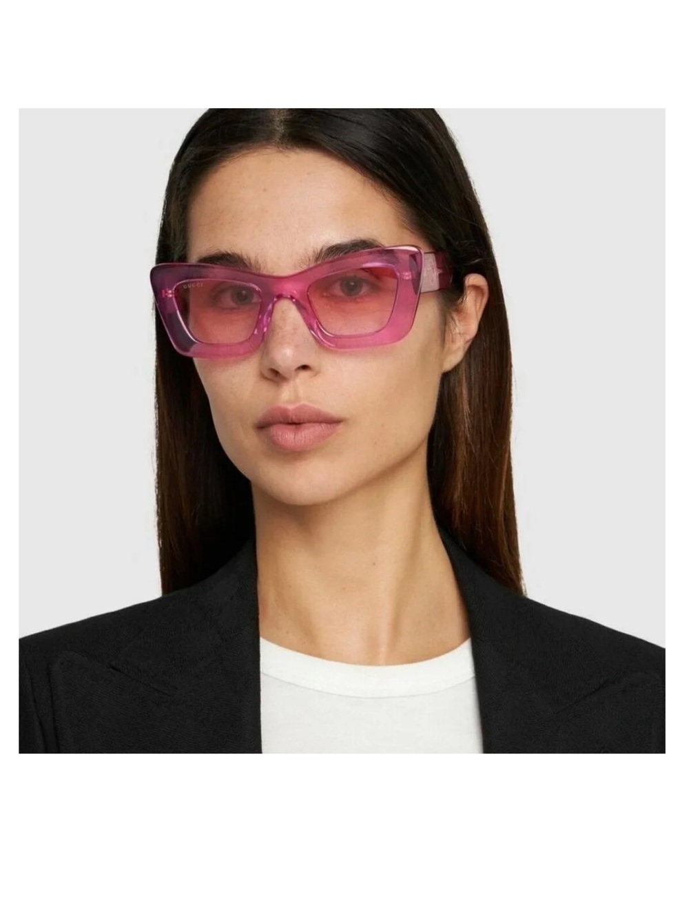 Gucci Pink Oversized Cat-Eye Sunglasses